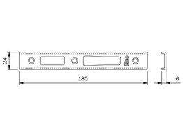Iseo MultiBlindo sluitplaat U-stulp centraal 24x180x6
