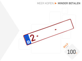 Bulkpakket  Europese nrplaat 520x110mm - met voorgedrukte 2 en streepjes