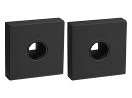 ARTITEC paar krukrozetten vierkant 50x50x11mm - Zwart mat