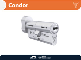 M C knopcilinder CONDOR - knop ovaal - nikkel