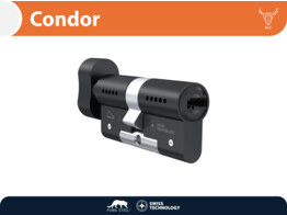 M C knopcilinder CONDOR - knop ovaal - zwart