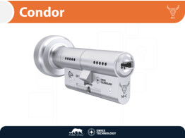 M C knopcilinder CONDOR - knop rond - nikkel
