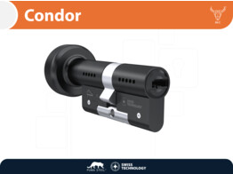 M C knopcilinder CONDOR - knop rond - zwart