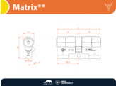 M C cylindre de securite a bouton MATRIX   - bouton ovale -  laiton