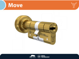 M C cylindre de securite a bouton MOVE - bouton rond -  laiton