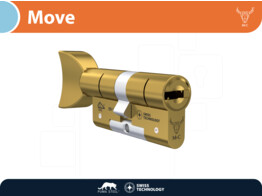 M C cylindre de securite a bouton MOVE - bouton V -  laiton