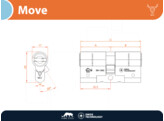 M C cylindre de securite a bouton MOVE - bouton V -  nickele