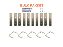 Bulkpakket  BSS binnendeurbeslag - kruk/kruk - F2 - PZ - 72 mm - 250x53x7mm